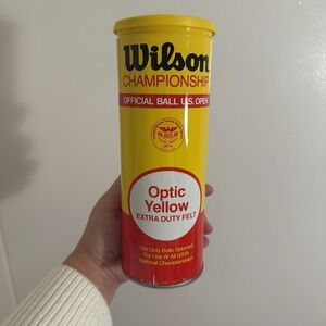 Vintage Wilson Championship Tennis Balls Sealed Can Optic Yellow Extra Duty Felt